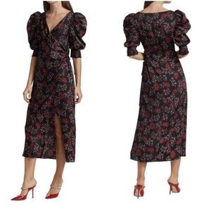 cinq sept maude cotton embroidered dress Cinq Sept Trailing Peonies Maude Dress